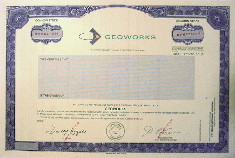 GeoWorks Aktie