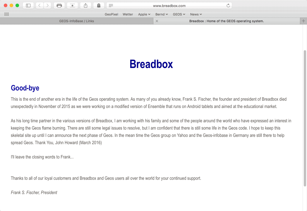 Breadbox Webseite