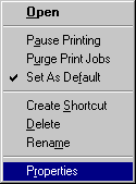 Popup Printer Menu