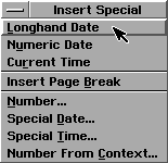 [insert special menu]
