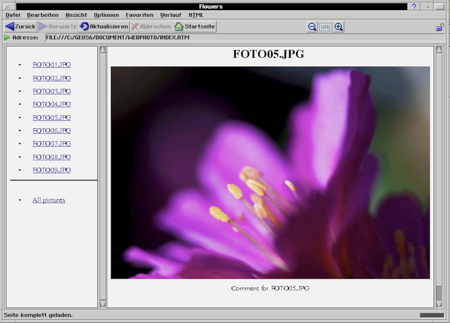WebPhoto im Browser
